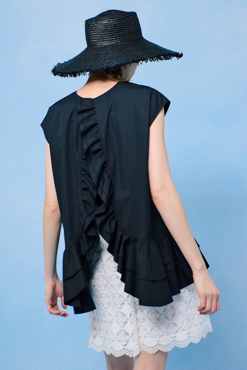 【アルアバイル/allureville】の【Loulou Willoughby】ブロードフリルブラウス 人気、トレンドファッション・服の通販 founy(ファニー) 　ファッション　Fashion　レディースファッション　WOMEN　トップス・カットソー　Tops/Tshirt　キャミソール / ノースリーブ　No Sleeves　シャツ/ブラウス　Shirts/Blouses　スリーブ　Sleeve　デニム　Denim　ノースリーブ　No Sleeve　フェミニン　Feminine　フリル　Frills　フレンチ　French　ボトム　Bottom　other-8|ID: prp329100004486859 ipo3291000000032037132
