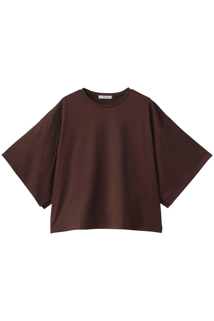 【エリオポール/heliopole】のスリットスリーブ TEE インテリア・キッズ・メンズ・レディースファッション・服の通販 founy(ファニー) 　ファッション　Fashion　レディースファッション　WOMEN　トップス・カットソー　Tops/Tshirt　シャツ/ブラウス　Shirts/Blouses　ロング / Tシャツ　T-Shirts　カットソー　Cut and Sewn　ショート　Short　シンプル　Simple　スリット　Slit　スリーブ　Sleeve　バランス　Balance　エレガント 上品　Elegant　再入荷　Restock/Back In Stock/Re Arrival　夏　Summer　ダークブラウン|ID: prp329100004486870 ipo3291000000031630546