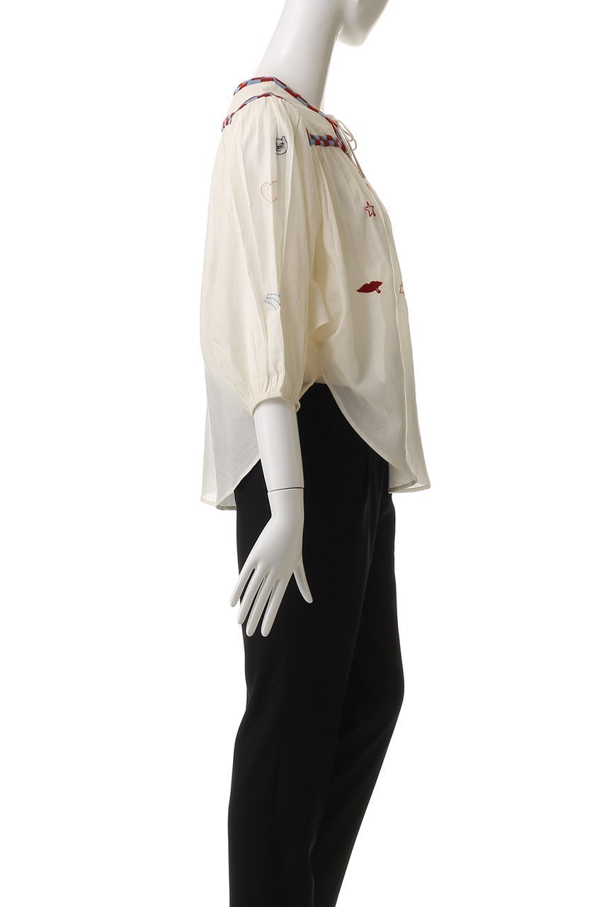 【マザー/MOTHER】のスキッパーシアーブラウス(WPW) 人気、トレンドファッション・服の通販 founy(ファニー) 　ファッション　Fashion　レディースファッション　Fashion for Women　トップス・カットソー　Cut & Sew Tops　シャツ・ブラウス・オフィスカジュアル　Elegant Blouses & Button-Ups　シアー　Sheer, See-Through　ショート　Short, Short Length　スキッパー　Skipper, Open Collar　スリーブ　Sleeve, Long Sleeve / Short Sleeve　チェック　Check, Plaid, Tartan　トレンド　Trend, Trending Now　ブロック　Block, Solid Block Pattern　リボン　Ribbon, Bow　再入荷　Restock / Back in Stock　夏　Summer　春　Spring　S/S・春夏　SS, Spring/Summer, Warm Season　other-3|ID: prp329100004486880 ipo3291000000032629715