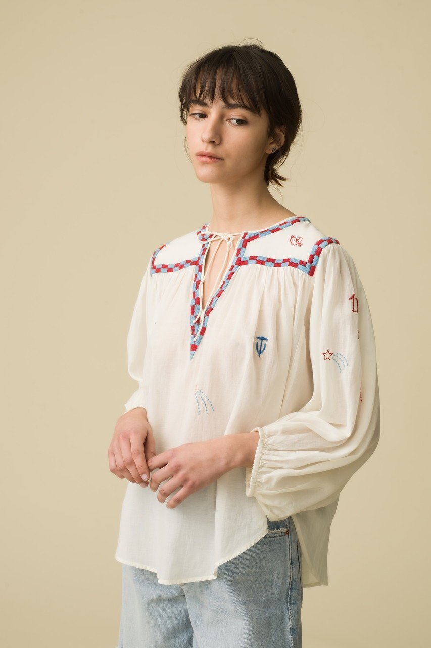 【マザー/MOTHER】のスキッパーシアーブラウス(WPW) 人気、トレンドファッション・服の通販 founy(ファニー) 　ファッション　Fashion　レディースファッション　Fashion for Women　トップス・カットソー　Cut & Sew Tops　シャツ・ブラウス・オフィスカジュアル　Elegant Blouses & Button-Ups　シアー　Sheer, See-Through　ショート　Short, Short Length　スキッパー　Skipper, Open Collar　スリーブ　Sleeve, Long Sleeve / Short Sleeve　チェック　Check, Plaid, Tartan　トレンド　Trend, Trending Now　ブロック　Block, Solid Block Pattern　リボン　Ribbon, Bow　再入荷　Restock / Back in Stock　夏　Summer　春　Spring　S/S・春夏　SS, Spring/Summer, Warm Season　other-6|ID: prp329100004486880 ipo3291000000032629721