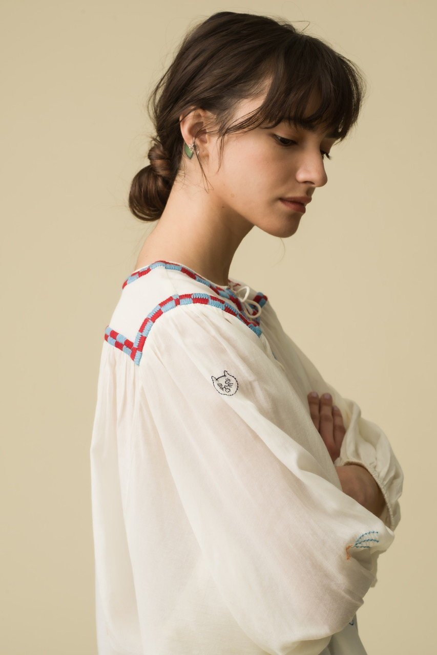 【マザー/MOTHER】のスキッパーシアーブラウス(WPW) 人気、トレンドファッション・服の通販 founy(ファニー) 　ファッション　Fashion　レディースファッション　Fashion for Women　トップス・カットソー　Cut & Sew Tops　シャツ・ブラウス・オフィスカジュアル　Elegant Blouses & Button-Ups　シアー　Sheer, See-Through　ショート　Short, Short Length　スキッパー　Skipper, Open Collar　スリーブ　Sleeve, Long Sleeve / Short Sleeve　チェック　Check, Plaid, Tartan　トレンド　Trend, Trending Now　ブロック　Block, Solid Block Pattern　リボン　Ribbon, Bow　再入荷　Restock / Back in Stock　夏　Summer　春　Spring　S/S・春夏　SS, Spring/Summer, Warm Season　other-7|ID: prp329100004486880 ipo3291000000032629723