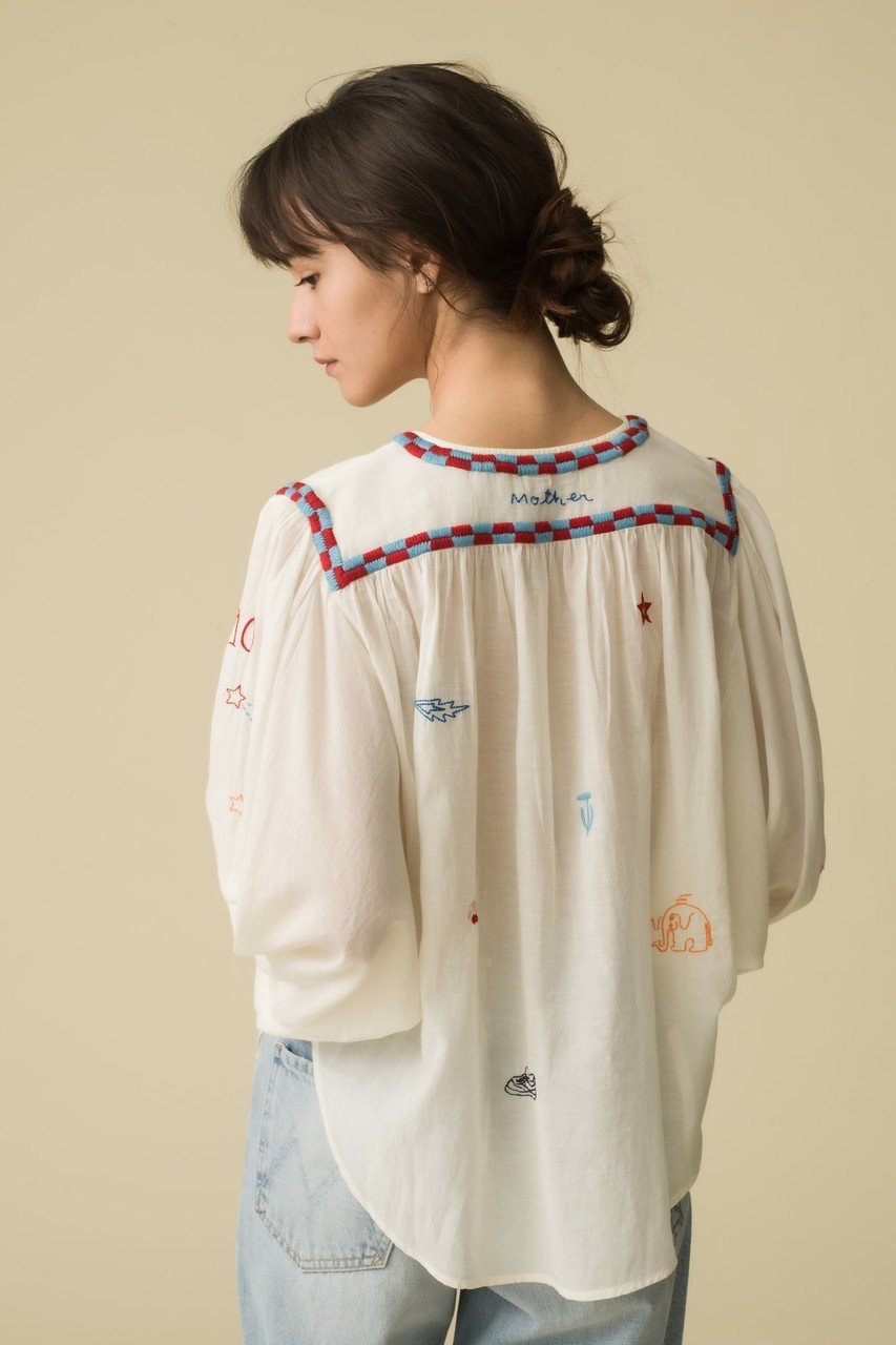 【マザー/MOTHER】のスキッパーシアーブラウス(WPW) 人気、トレンドファッション・服の通販 founy(ファニー) 　ファッション　Fashion　レディースファッション　Fashion for Women　トップス・カットソー　Cut & Sew Tops　シャツ・ブラウス・オフィスカジュアル　Elegant Blouses & Button-Ups　シアー　Sheer, See-Through　ショート　Short, Short Length　スキッパー　Skipper, Open Collar　スリーブ　Sleeve, Long Sleeve / Short Sleeve　チェック　Check, Plaid, Tartan　トレンド　Trend, Trending Now　ブロック　Block, Solid Block Pattern　リボン　Ribbon, Bow　再入荷　Restock / Back in Stock　夏　Summer　春　Spring　S/S・春夏　SS, Spring/Summer, Warm Season　other-8|ID: prp329100004486880 ipo3291000000032629724
