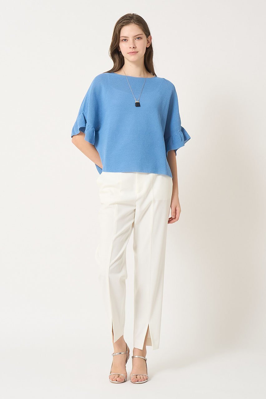 【アナイ/ANAYI】の和紙ガーターフリル袖プルオーバー 人気、トレンドファッション・服の通販 founy(ファニー) 　ファッション　Fashion　レディースファッション　Fashion for Women　トップス・カットソー　Cut & Sew Tops　ニット　Knit Tops & Sweaters　カジュアルプルオーバー・ニットトップス　Pullovers & Knit Tops / Casual Pullovers　ボリューム袖・フリルスリーブブラウス　Voluminous & Ruffle Sleeves / Puffy Sleeve Tops　ギャザー　Gathered, Ruffled　フリル　Frill, Ruffle　ボトム　Bottoms, Lower Wear　ワイド　Wide, Wide Fit　other-7|ID: prp329100004486930 ipo3291000000032809889