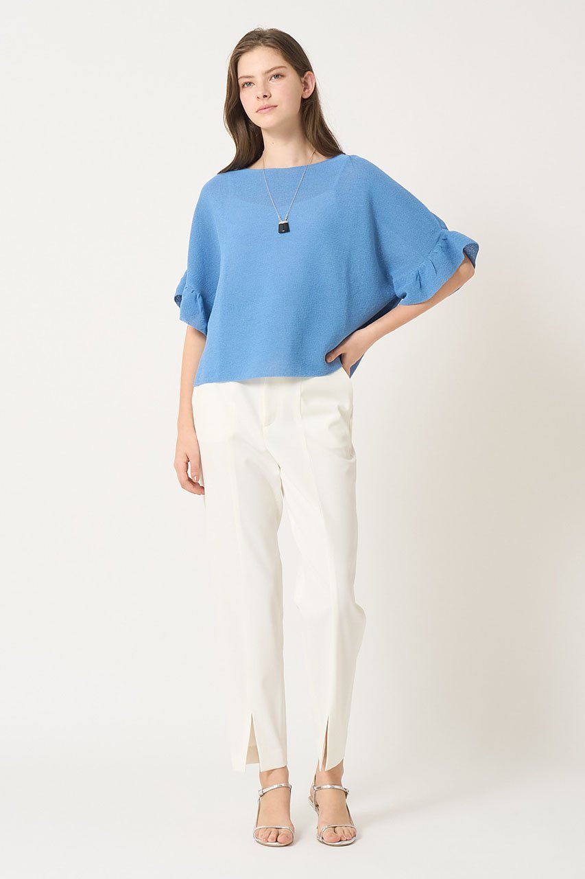 【アナイ/ANAYI】の和紙ガーターフリル袖プルオーバー 人気、トレンドファッション・服の通販 founy(ファニー) 　ファッション　Fashion　レディースファッション　Fashion for Women　トップス・カットソー　Cut & Sew Tops　ニット　Knit Tops & Sweaters　カジュアルプルオーバー・ニットトップス　Pullovers & Knit Tops / Casual Pullovers　ボリューム袖・フリルスリーブブラウス　Voluminous & Ruffle Sleeves / Puffy Sleeve Tops　ギャザー　Gathered, Ruffled　フリル　Frill, Ruffle　ボトム　Bottoms, Lower Wear　ワイド　Wide, Wide Fit　other-8|ID: prp329100004486930 ipo3291000000032809890
