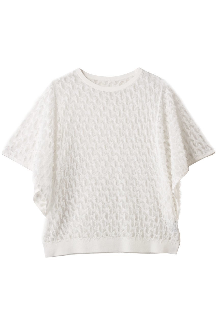 【アナイ/ANAYI】のパピヨンシャギーJQプルオーバー インテリア・キッズ・メンズ・レディースファッション・服の通販 founy(ファニー) 　ファッション　Fashion　レディースファッション　Fashion for Women　トップス・カットソー　Cut & Sew Tops　ニット　Knit Tops & Sweaters　カジュアルプルオーバー・ニットトップス　Pullovers & Knit Tops / Casual Pullovers　スリーブ　Sleeve, Long Sleeve / Short Sleeve　トレンド　Trend, Trending Now　ファブリック　Fabric, Textile　フレア　Flare, Flared　夏　Summer　春　Spring　S/S・春夏　SS, Spring/Summer, Warm Season　オフホワイト|ID: prp329100004486933 ipo3291000000032925687