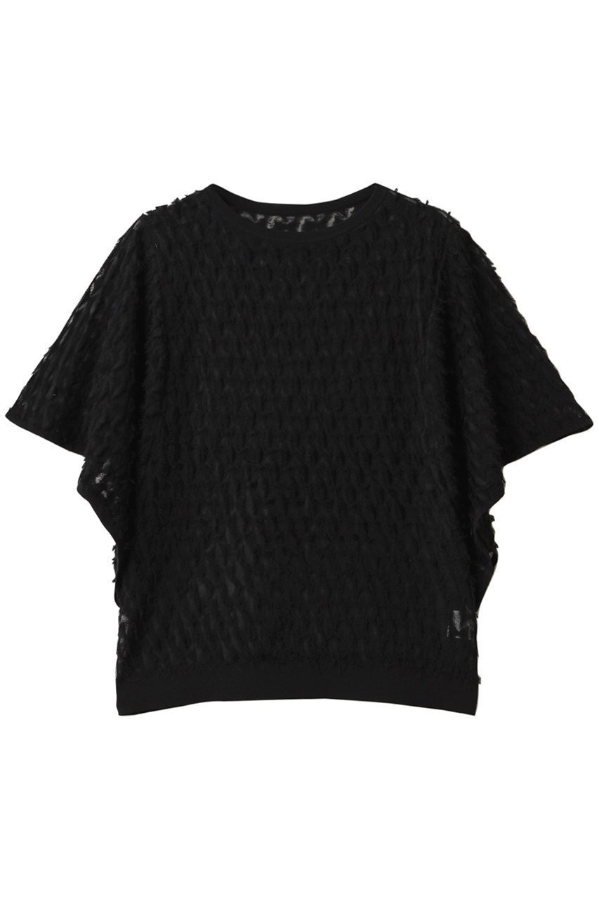 【アナイ/ANAYI】のパピヨンシャギーJQプルオーバー インテリア・キッズ・メンズ・レディースファッション・服の通販 founy(ファニー) 　ファッション　Fashion　レディースファッション　Fashion for Women　トップス・カットソー　Cut & Sew Tops　ニット　Knit Tops & Sweaters　カジュアルプルオーバー・ニットトップス　Pullovers & Knit Tops / Casual Pullovers　スリーブ　Sleeve, Long Sleeve / Short Sleeve　トレンド　Trend, Trending Now　ファブリック　Fabric, Textile　フレア　Flare, Flared　再入荷　Restock / Back in Stock　夏　Summer　春　Spring　S/S・春夏　SS, Spring/Summer, Warm Season　ブラック|ID: prp329100004486933 ipo3291000000035053176