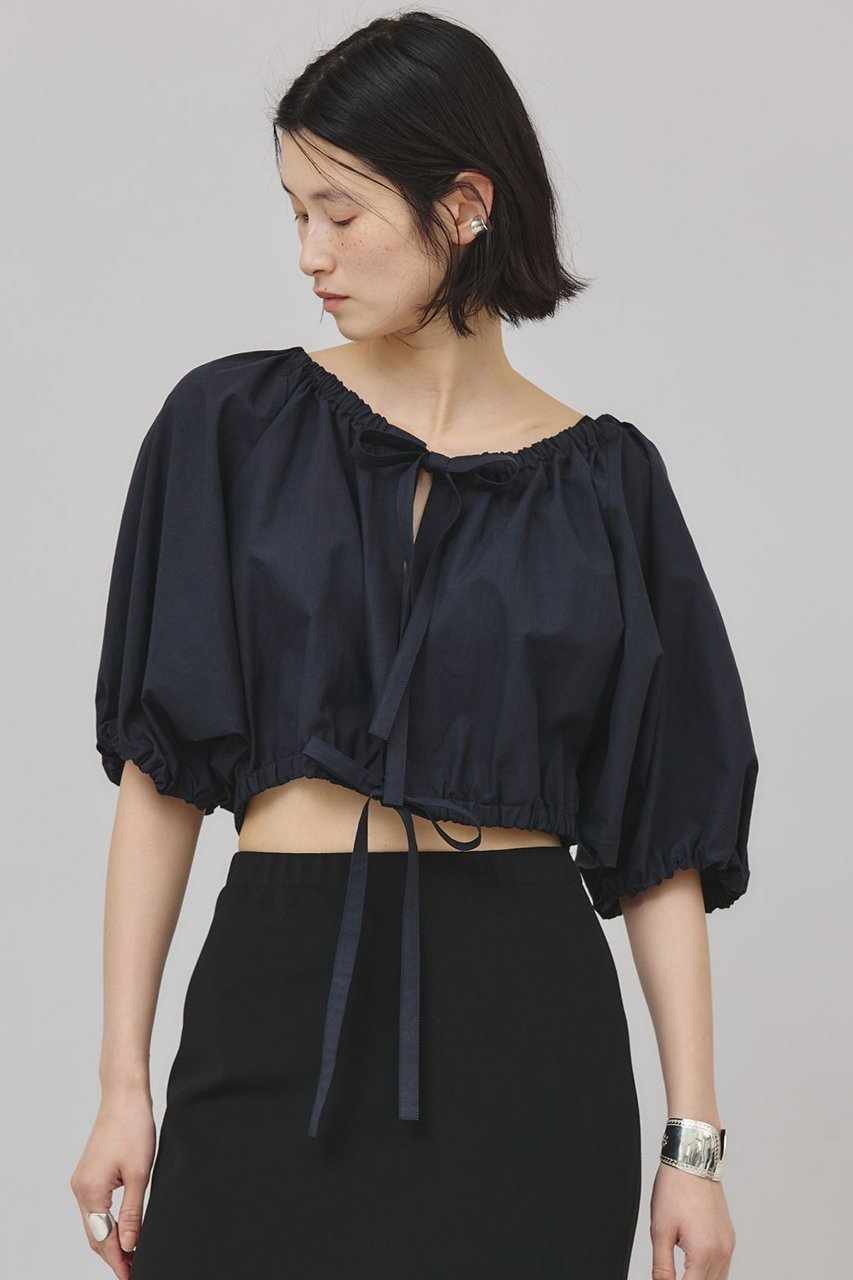 【カレンソロジー/Curensology】のギャザーボレロブラウス インテリア・キッズ・メンズ・レディースファッション・服の通販 founy(ファニー) 　ファッション　Fashion　レディースファッション　Fashion for Women　アウター　Coat / Outerwear Collection　ボレロ・ショート丈ジャケット / ドレス羽織りに　Boleros & Short Jackets　トップス・カットソー　Cut & Sew Tops　シャツ・ブラウス・オフィスカジュアル　Elegant Blouses & Button-Ups　ショート　Short, Short Length　スリーブ　Sleeve, Long Sleeve / Short Sleeve　タイプライター　Typewriter Fabric, Crisp Cotton　フロント　Front, Front Design　ボレロ　Bolero, Short Cardigan　リボン　Ribbon, Bow　ワッシャー　Washer, Crinkled Finish　夏　Summer　日本製　Made In Japan　ネイビー|ID: prp329100004486935 ipo3291000000032614574