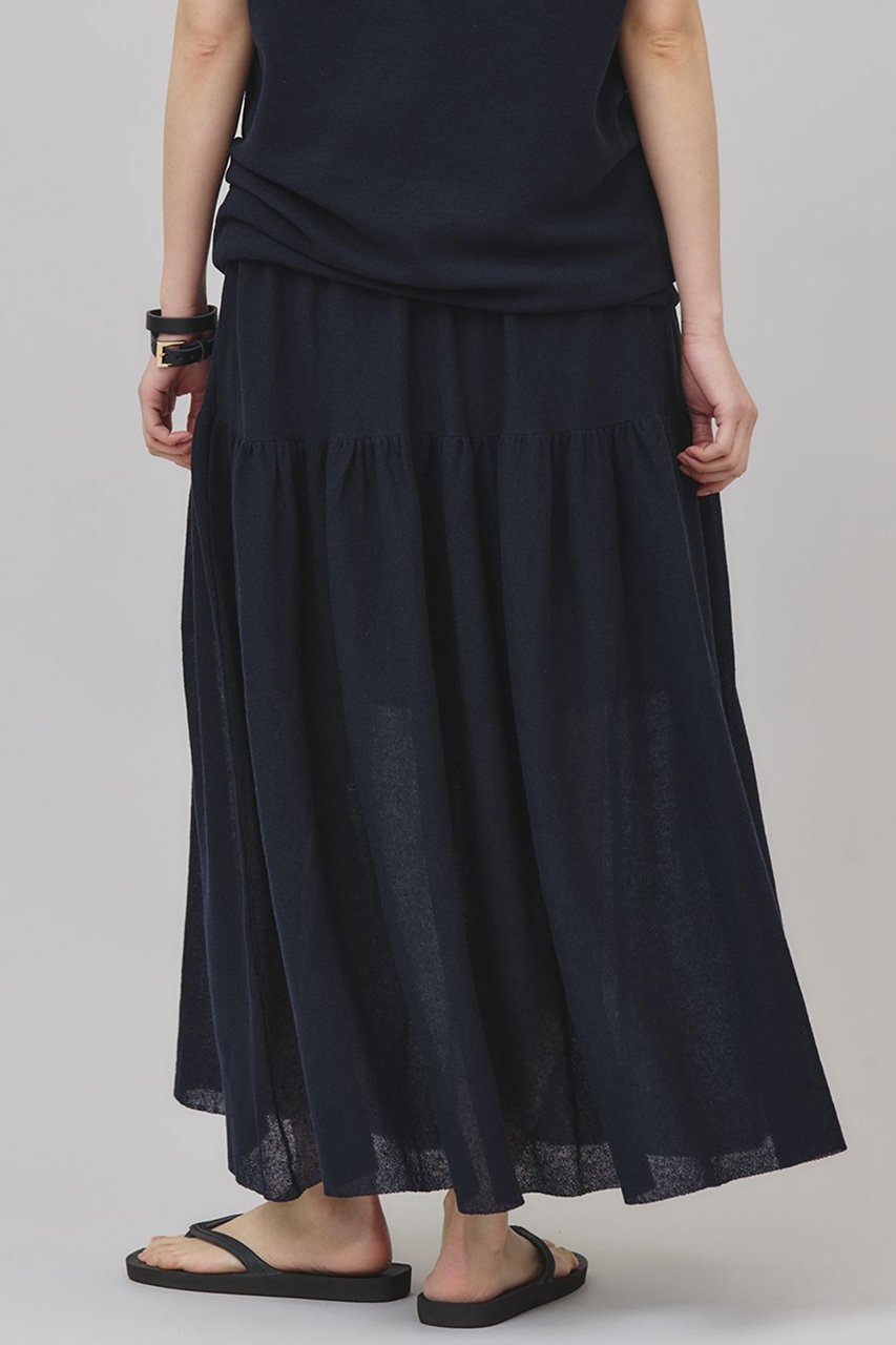 【カレンソロジー/Curensology】のリネンミックスニットスカート 人気、トレンドファッション・服の通販 founy(ファニー) 　ファッション　Fashion　レディースファッション　Fashion for Women　スカート　Skirts　ロングスカート　Long Skirts / Maxi & Midi Skirts　おすすめ　Recommended / Our Picks　アクセサリー　Fashion Accessories　ギャザー　Gathered, Ruffled　セットアップ　Set-Up, Coordinated Outfit　ペチコート　Petticoat, Underskirt　リネン　Linen, Linen Fabric　ロング　Long, Long-Length　再入荷　Restock / Back in Stock　other-3|ID: prp329100004486939 ipo3291000000032614595