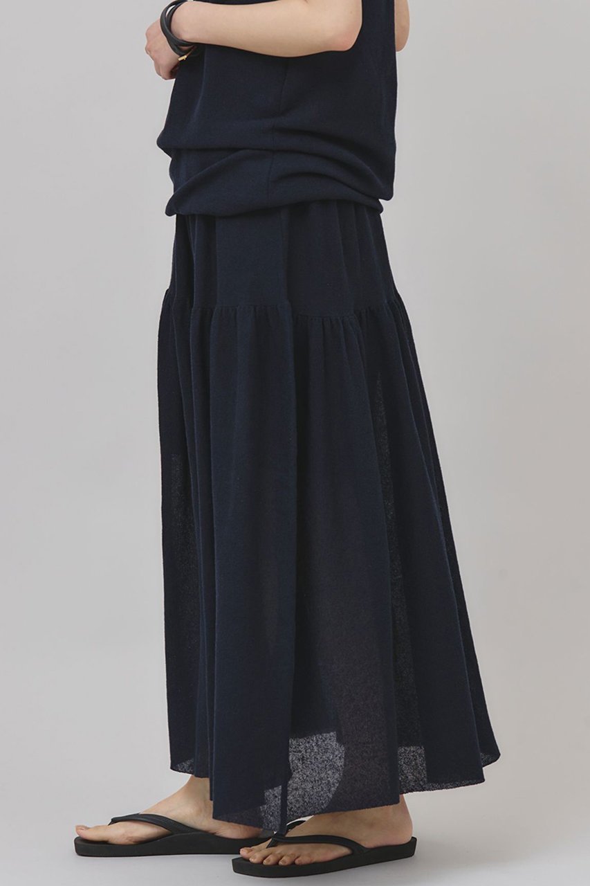 【カレンソロジー/Curensology】のリネンミックスニットスカート 人気、トレンドファッション・服の通販 founy(ファニー) 　ファッション　Fashion　レディースファッション　Fashion for Women　スカート　Skirts　ロングスカート　Long Skirts / Maxi & Midi Skirts　おすすめ　Recommended / Our Picks　アクセサリー　Fashion Accessories　ギャザー　Gathered, Ruffled　セットアップ　Set-Up, Coordinated Outfit　ペチコート　Petticoat, Underskirt　リネン　Linen, Linen Fabric　ロング　Long, Long-Length　再入荷　Restock / Back in Stock　other-4|ID: prp329100004486939 ipo3291000000032614596