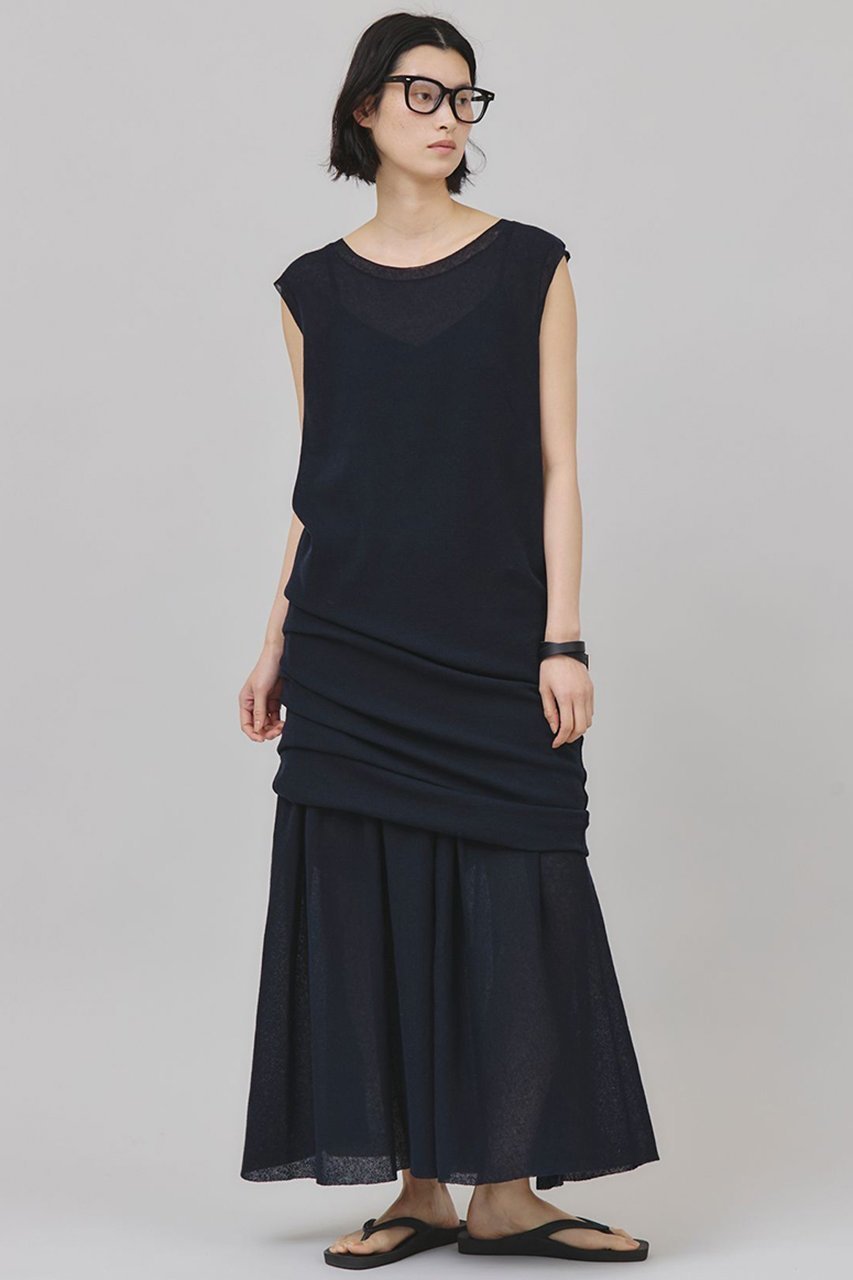 【カレンソロジー/Curensology】のレイヤードリネンニットプルオーバー 人気、トレンドファッション・服の通販 founy(ファニー) 　ファッション　Fashion　レディースファッション　Fashion for Women　トップス・カットソー　Cut & Sew Tops　ニット　Knit Tops & Sweaters　カジュアルプルオーバー・ニットトップス　Pullovers & Knit Tops / Casual Pullovers　おすすめ　Recommended / Our Picks　ストレート　Straight, Straight Cut　セットアップ　Set-Up, Coordinated Outfit　チュニック　Tunic, Long Top　フィット　Fit, Slim Fit　リネン　Linen, Linen Fabric　other-5|ID: prp329100004486941 ipo3291000000032614606