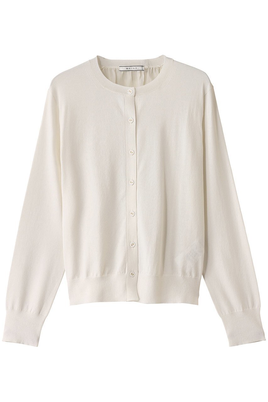 【ベイジ,/BEIGE,】のNADIA(ナディア)/バックオーガンジークルーネックカーディガン インテリア・キッズ・メンズ・レディースファッション・服の通販 founy(ファニー) 　ファッション　Fashion　レディースファッション　Fashion for Women　トップス・カットソー　Cut & Sew Tops　ニット　Knit Tops & Sweaters　カーディガン・羽織り　Layered Style Cardigans　エアリー　Airy Texture　オーガンジー　Organza Fabric　カーディガン　Cardigan, Knitwear　エレガント 上品　Elegant　夏　Summer　定番　Standard, Basic Item　春　Spring　S/S・春夏　SS, Spring/Summer, Warm Season　Ecru|ID: prp329100004486969 ipo3291000000036062362