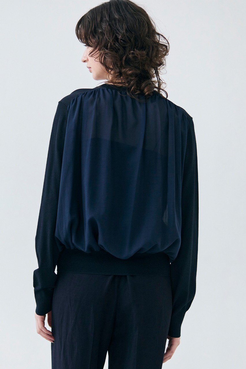 【ベイジ,/BEIGE,】のNADIA(ナディア)/バックオーガンジークルーネックカーディガン 人気、トレンドファッション・服の通販 founy(ファニー) 　ファッション　Fashion　レディースファッション　Fashion for Women　トップス・カットソー　Cut & Sew Tops　ニット　Knit Tops & Sweaters　カーディガン・羽織り　Layered Style Cardigans　エアリー　Airy Texture　オーガンジー　Organza Fabric　カーディガン　Cardigan, Knitwear　エレガント 上品　Elegant　夏　Summer　定番　Standard, Basic Item　春　Spring　S/S・春夏　SS, Spring/Summer, Warm Season　other-7|ID: prp329100004486969 ipo3291000000036062373