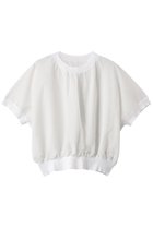 【ベイジ,/BEIGE,】のLUPINUS(ルピナス)/リネン混半袖プルオーバーギャザーニット Ecru|ID: prp329100004486970 ipo3291000000032929516