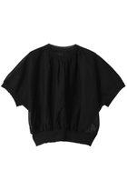 【ベイジ,/BEIGE,】のLUPINUS(ルピナス)/リネン混半袖プルオーバーギャザーニット Black|ID: prp329100004486970 ipo3291000000035066301