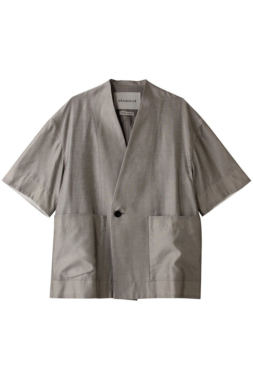 【デパリエ/DEPAREILLE】のシアーシャンブレーショートスリーブジャケット インテリア・キッズ・メンズ・レディースファッション・服の通販 founy(ファニー) 　ファッション　Fashion　レディースファッション　Fashion for Women　アウター　Coat / Outerwear Collection　レディースジャケット・軽アウター　Jackets　シャンブレー　Chambray, Denim-Like Fabric　ショート　Short, Short Length　シルク　Silk, 100% Silk　ジャケット　Jacket, Outerwear　スリーブ　Sleeve, Long Sleeve / Short Sleeve　夏　Summer　春　Spring　S/S・春夏　SS, Spring/Summer, Warm Season　グレー|ID: prp329100004486976 ipo3291000000032953765