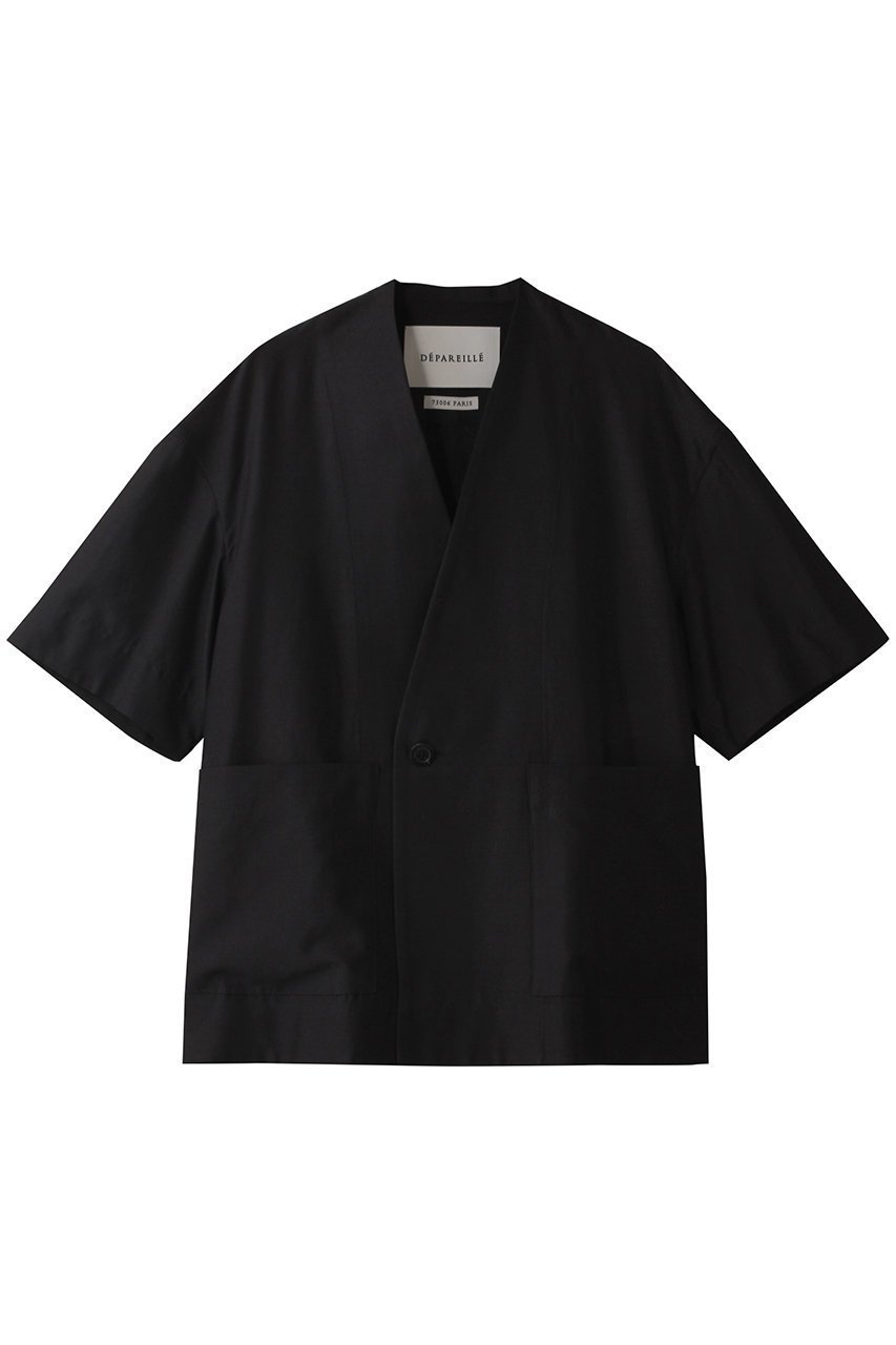 【デパリエ/DEPAREILLE】のシアーシャンブレーショートスリーブジャケット インテリア・キッズ・メンズ・レディースファッション・服の通販 founy(ファニー) 　ファッション　Fashion　レディースファッション　Fashion for Women　アウター　Coat / Outerwear Collection　レディースジャケット・軽アウター　Jackets　シャンブレー　Chambray, Denim-Like Fabric　ショート　Short, Short Length　シルク　Silk, 100% Silk　ジャケット　Jacket, Outerwear　スリーブ　Sleeve, Long Sleeve / Short Sleeve　夏　Summer　春　Spring　S/S・春夏　SS, Spring/Summer, Warm Season　ブラック|ID: prp329100004486976 ipo3291000000032953767