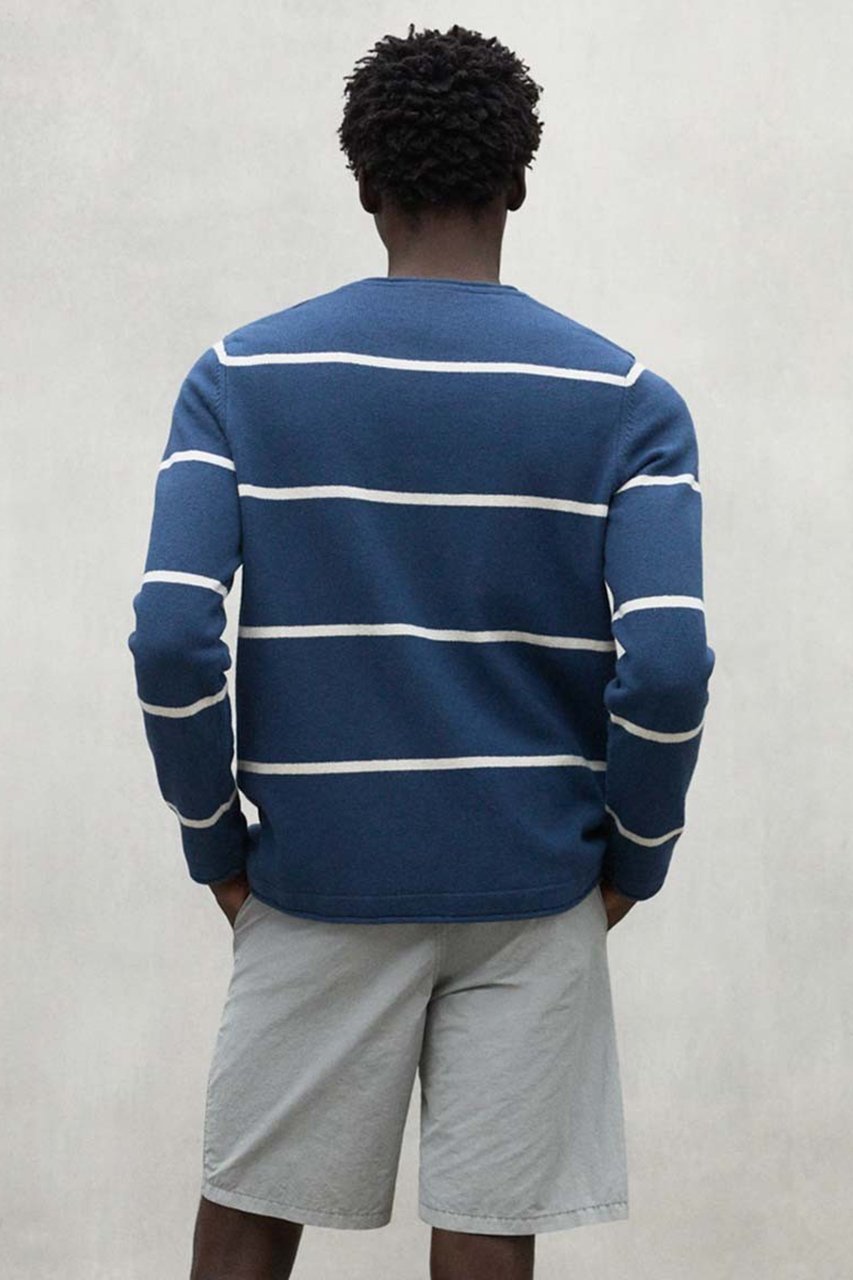【エコアルフ/ECOALF / MEN】の【MEN】BARCO ボーダー ニット / BARCOALF KNIT MAN インテリア・キッズ・メンズ・レディースファッション・服の通販 founy(ファニー) 　ファッション　Fashion　メンズファッション　Men's Style Online　トップス・カットソー　Tops/Tshirt/Men　ニット　Knit Tops　サマー　Summer　ボーダー　Border　リゾート　Resort　エレガント 上品　Elegant　再入荷　Restock/Back In Stock/Re Arrival　ネイビー|ID: prp329100004486981 ipo3291000000032661916