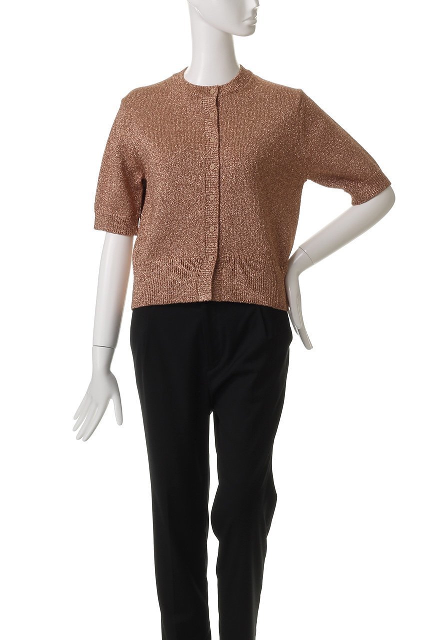 【ベイジ,/BEIGE,】のVANDA(バンダ)/ラメ入りクルーネック半袖カーディガン 人気、トレンドファッション・服の通販 founy(ファニー) 　ファッション　Fashion　レディースファッション　WOMEN　トップス・カットソー　Tops/Tshirt　ニット　Knit Tops　カーディガン　Cardigans　プルオーバー　Pullover　おすすめ　Recommend　カーディガン　Cardigan　コンパクト　Compact　トレンド　Trend　フロント　Front　ボトム　Bottom　ワイド　Wide　エレガント 上品　Elegant　半袖　Short Sleeve　NEW・新作・新着・新入荷　New Arrivals　other-2|ID: prp329100004486986 ipo3291000000031631600