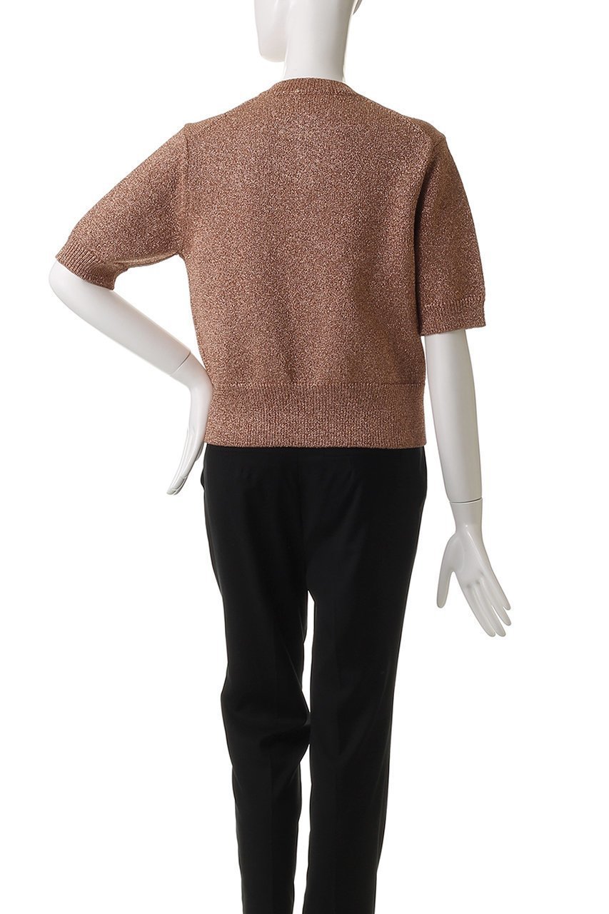 【ベイジ,/BEIGE,】のVANDA(バンダ)/ラメ入りクルーネック半袖カーディガン 人気、トレンドファッション・服の通販 founy(ファニー) 　ファッション　Fashion　レディースファッション　Fashion for Women　トップス・カットソー　Cut & Sew Tops　ニット　Knit Tops & Sweaters　カーディガン・羽織り　Layered Style Cardigans　カジュアルプルオーバー・ニットトップス　Pullovers & Knit Tops / Casual Pullovers　おすすめ　Recommended / Our Picks　カーディガン　Cardigan, Knitwear　コンパクト　Compact, Small Size　トレンド　Trend, Trending Now　フロント　Front, Front Design　ボトム　Bottoms, Lower Wear　ワイド　Wide, Wide Fit　エレガント 上品　Elegant　半袖　Short Sleeve, Half Sleeve　other-4|ID: prp329100004486986 ipo3291000000032929010