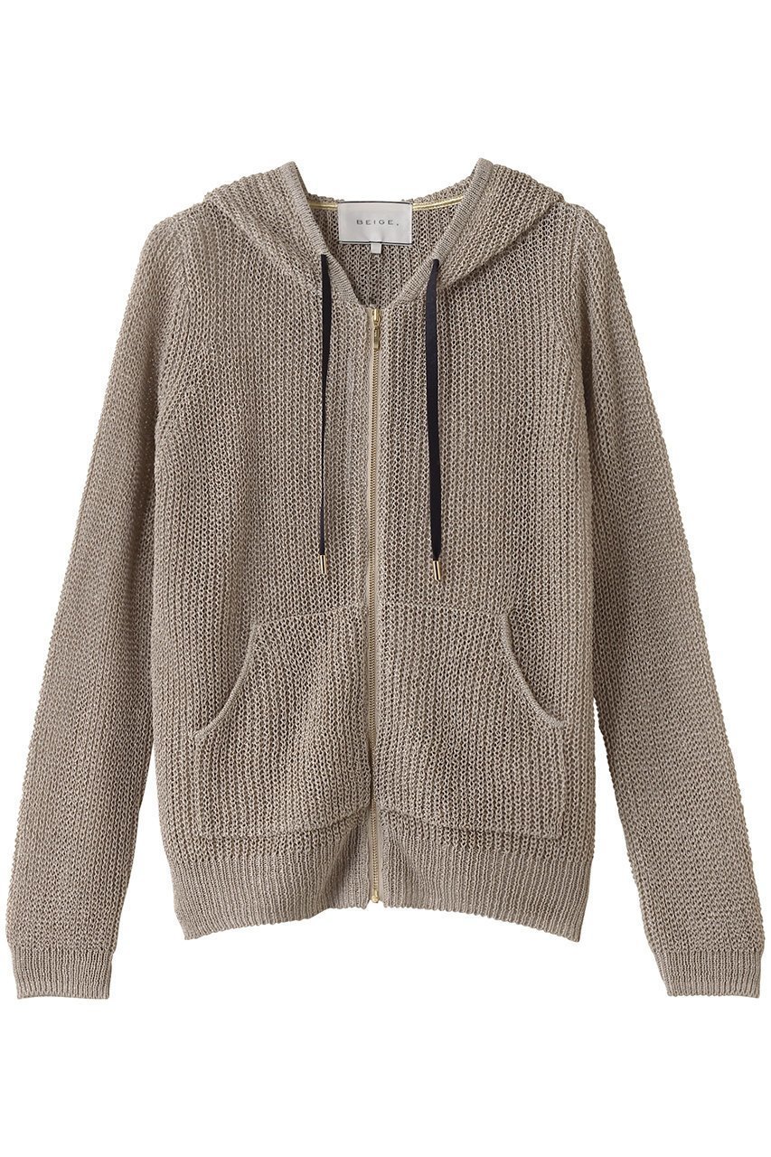【ベイジ,/BEIGE,】のOPTICAL(オプティカル)/ペーパーヤーンフーディージップニット インテリア・キッズ・メンズ・レディースファッション・服の通販 founy(ファニー) 　ファッション　Fashion　レディースファッション　Fashion for Women　トップス・カットソー　Cut & Sew Tops　ニット　Knit Tops & Sweaters　カーディガン・羽織り　Layered Style Cardigans　カーディガン　Cardigan, Knitwear　フィット　Fit, Slim Fit　ロング　Long, Long-Length　夏　Summer　Flax|ID: prp329100004486987 ipo3291000000032929087