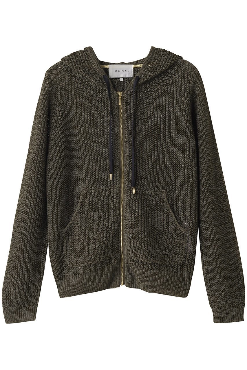【ベイジ,/BEIGE,】のOPTICAL(オプティカル)/ペーパーヤーンフーディージップニット インテリア・キッズ・メンズ・レディースファッション・服の通販 founy(ファニー) 　ファッション　Fashion　レディースファッション　Fashion for Women　トップス・カットソー　Cut & Sew Tops　ニット　Knit Tops & Sweaters　カーディガン・羽織り　Layered Style Cardigans　カーディガン　Cardigan, Knitwear　フィット　Fit, Slim Fit　ロング　Long, Long-Length　夏　Summer　Khaki|ID: prp329100004486987 ipo3291000000032929098