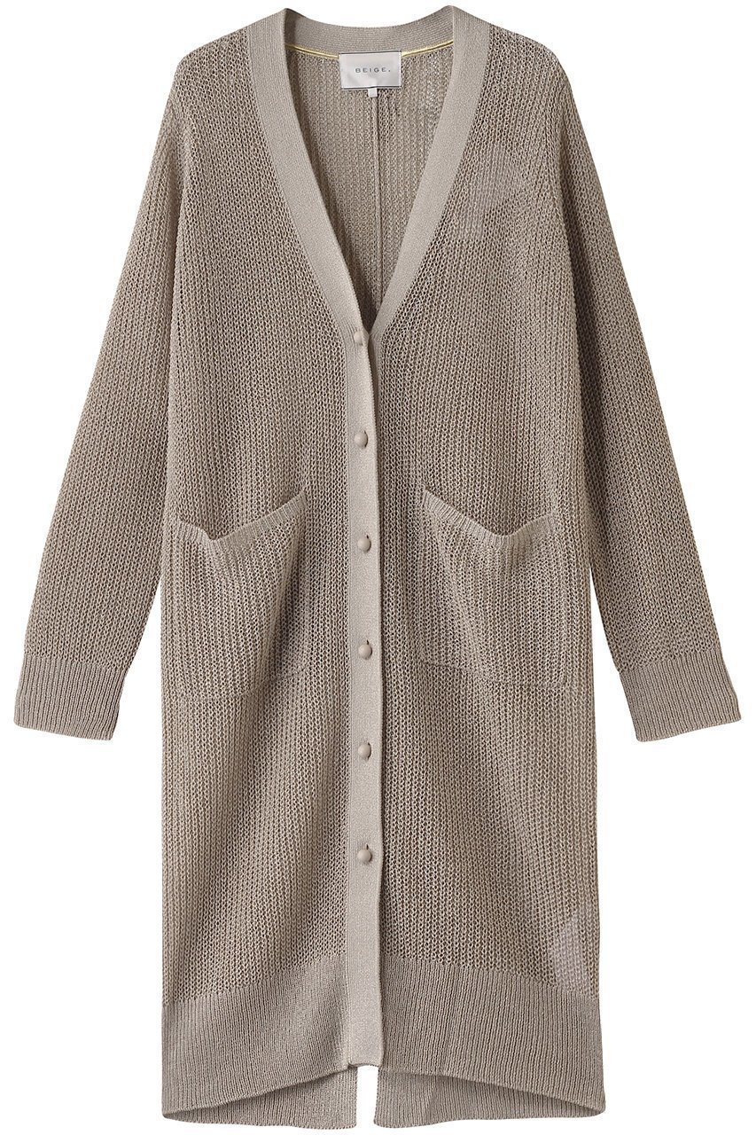 【ベイジ,/BEIGE,】のOPTICAL(オプティカル)/ペーパーヤーンVネックロングカーディガン インテリア・キッズ・メンズ・レディースファッション・服の通販 founy(ファニー) 　ファッション　Fashion　レディースファッション　Fashion for Women　トップス・カットソー　Cut & Sew Tops　ニット　Knit Tops & Sweaters　カーディガン・羽織り　Layered Style Cardigans　Vネックトップス　V-Neck Tops / V-Cut Neckline Shirts　カーディガン　Cardigan, Knitwear　リラックス　Relax, Relaxed Fit　ロング　Long, Long-Length　夏　Summer　春　Spring　S/S・春夏　SS, Spring/Summer, Warm Season　Flax|ID: prp329100004486988 ipo3291000000032929185