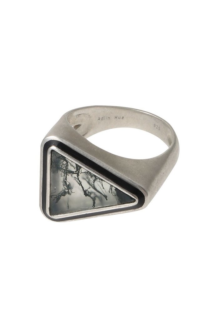 【アドリン ヒュー/Adlin Hue】のMoss Agate Mibu Black リング インテリア・キッズ・メンズ・レディースファッション・服の通販 founy(ファニー) https://founy.com/ ファッション Fashion レディースファッション Fashion for Women ジュエリー Jewelry ストーン Stone, Gem-Like トライアングル Triangle, Triangular Shape モダン Modern, Contemporary |ID: prp329100004486994 ipo3291000000035903893