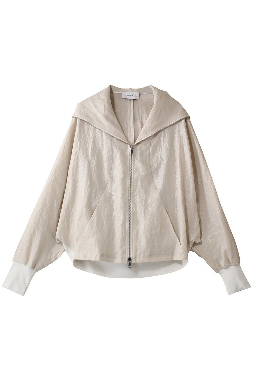 【ヒューエルミュージアム/hueLe Museum】の【STUMBLY】Foil Printed Zip Up インテリア・キッズ・メンズ・レディースファッション・服の通販 founy(ファニー) 　ファッション　Fashion　レディースファッション　Fashion for Women　トップス・カットソー　Cut & Sew Tops　シャツ・ブラウス・オフィスカジュアル　Elegant Blouses & Button-Ups　ショルダー　Shoulder, Shoulder Strap　スリーブ　Sleeve, Long Sleeve / Short Sleeve　ドロップ　Drop Shoulder, Dropped Style　フォルム　Silhouette, Form　プリント　Print, Printed Pattern　メタリック　Metallic, Shiny Finish　ロング　Long, Long-Length　ワイド　Wide, Wide Fit　シルバー|ID: prp329100004487017 ipo3291000000036071058