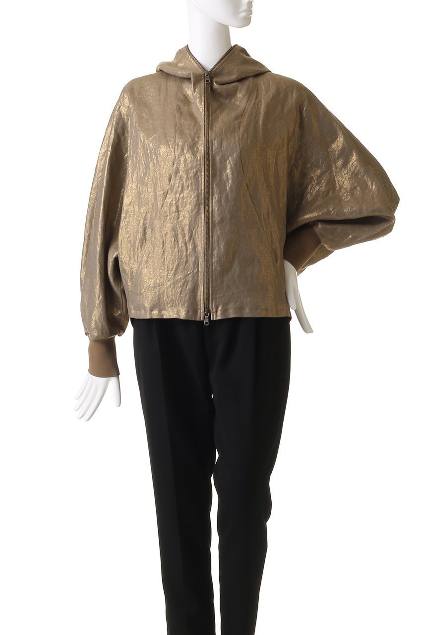 【ヒューエルミュージアム/hueLe Museum】の【STUMBLY】Foil Printed Zip Up 人気、トレンドファッション・服の通販 founy(ファニー) 　ファッション　Fashion　レディースファッション　Fashion for Women　トップス・カットソー　Cut & Sew Tops　シャツ・ブラウス・オフィスカジュアル　Elegant Blouses & Button-Ups　ショルダー　Shoulder, Shoulder Strap　スリーブ　Sleeve, Long Sleeve / Short Sleeve　ドロップ　Drop Shoulder, Dropped Style　フォルム　Silhouette, Form　プリント　Print, Printed Pattern　メタリック　Metallic, Shiny Finish　ロング　Long, Long-Length　ワイド　Wide, Wide Fit　other-7|ID: prp329100004487017 ipo3291000000036071065