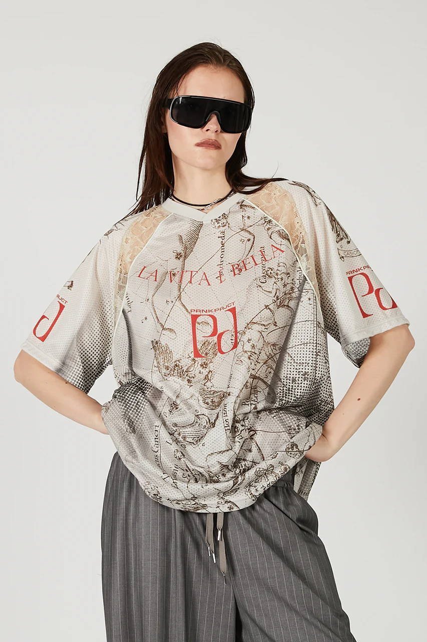 【プランク プロジェクト/PRANK PROJECT】のアストロノミーゲームシャツ / Astronomy Game Shirt 人気、トレンドファッション・服の通販 founy(ファニー) 　ファッション　Fashion　レディースファッション　Fashion for Women　トップス・カットソー　Cut & Sew Tops　シャツ・ブラウス・オフィスカジュアル　Elegant Blouses & Button-Ups　ロングTシャツ・Tシャツ　Longline T-Shirts & Tees　カットソー・ベーシックTシャツ　Cut-and-Sewn Tops / Stretch Tees & Basics　グラデーション　Gradient, Ombre　ショート　Short, Short Length　スポーティ　Sporty, Casual Athletic　スリーブ　Sleeve, Long Sleeve / Short Sleeve　ドット　Polka Dot, Dot Pattern　プリント　Print, Printed Pattern　メッシュ　Mesh, Net Fabric　レース　Lace, Lace Fabric　ロマンティック　Romantic, Feminine Style　other-6|ID: prp329100004488829 ipo3291000000036097119