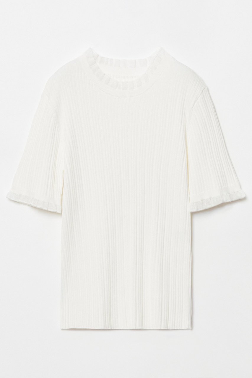 【アルアバイル/allureville】の【LOULOU WILLOUGHBY】ハーフチューブラーリブニット 人気、トレンドファッション・服の通販 founy(ファニー) 　ファッション　Fashion　レディースファッション　Fashion for Women　トップス・カットソー　Cut & Sew Tops　ニット　Knit Tops & Sweaters　カジュアルプルオーバー・ニットトップス　Pullovers & Knit Tops / Casual Pullovers　フリル　Frill, Ruffle　リブニット　Rib Knit, Ribbed Knit　エレガント 上品　Elegant　夏　Summer　ビジネス 仕事 通勤　Business / Work / Commuting　 other-1|ID: prp329100004488831 ipo3291000000032922153