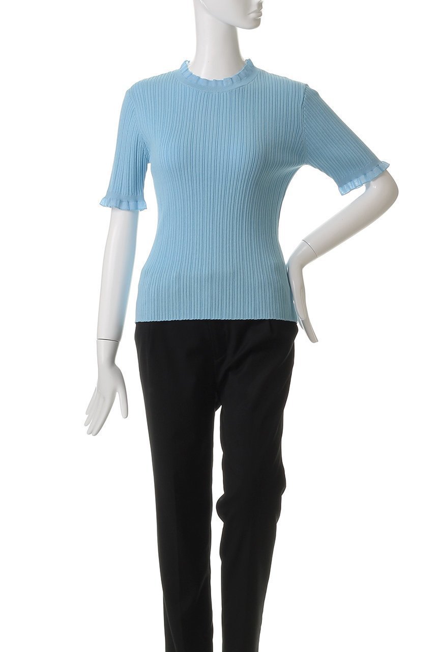 【アルアバイル/allureville】の【LOULOU WILLOUGHBY】ハーフチューブラーリブニット 人気、トレンドファッション・服の通販 founy(ファニー) 　ファッション　Fashion　レディースファッション　Fashion for Women　トップス・カットソー　Cut & Sew Tops　ニット　Knit Tops & Sweaters　カジュアルプルオーバー・ニットトップス　Pullovers & Knit Tops / Casual Pullovers　フリル　Frill, Ruffle　リブニット　Rib Knit, Ribbed Knit　エレガント 上品　Elegant　夏　Summer　ビジネス 仕事 通勤　Business / Work / Commuting　other-2|ID: prp329100004488831 ipo3291000000032922186