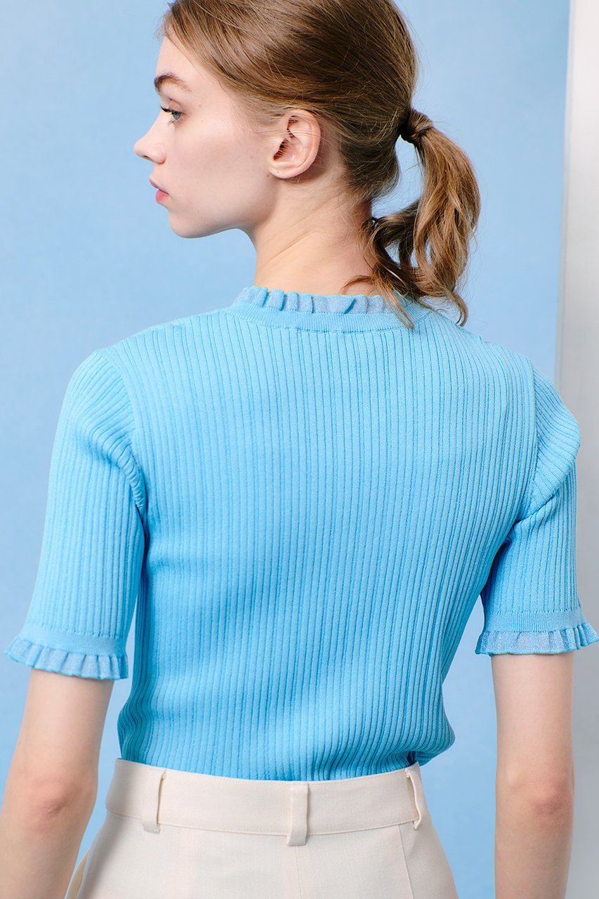【アルアバイル/allureville】の【LOULOU WILLOUGHBY】ハーフチューブラーリブニット 人気、トレンドファッション・服の通販 founy(ファニー) 　ファッション　Fashion　レディースファッション　Fashion for Women　トップス・カットソー　Cut & Sew Tops　ニット　Knit Tops & Sweaters　カジュアルプルオーバー・ニットトップス　Pullovers & Knit Tops / Casual Pullovers　フリル　Frill, Ruffle　リブニット　Rib Knit, Ribbed Knit　エレガント 上品　Elegant　夏　Summer　ビジネス 仕事 通勤　Business / Work / Commuting　other-8|ID: prp329100004488831 ipo3291000000032922241