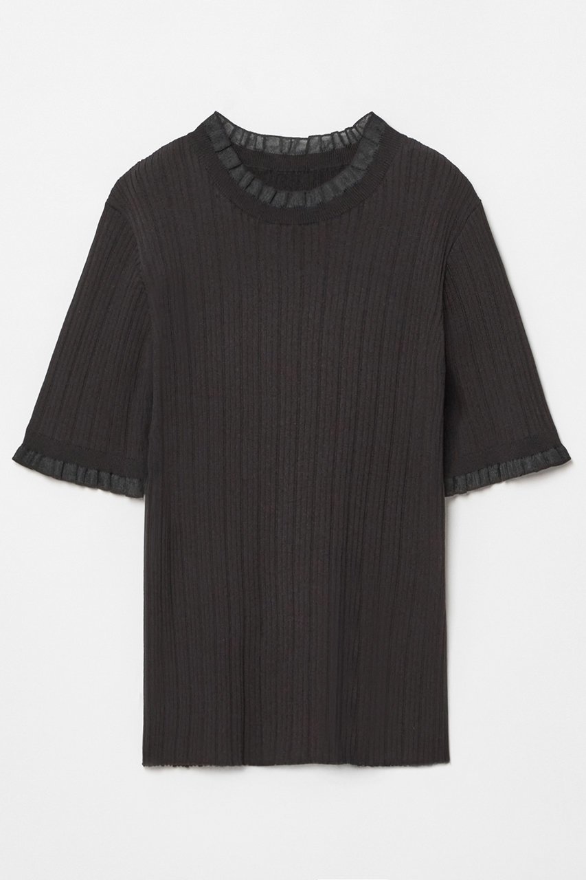 【アルアバイル/allureville】の【Loulou Willoughby】ハーフチューブラーリブニット 人気、トレンドファッション・服の通販 founy(ファニー) 　ファッション　Fashion　レディースファッション　Fashion for Women　トップス・カットソー　Cut & Sew Tops　ニット　Knit Tops & Sweaters　カジュアルプルオーバー・ニットトップス　Pullovers & Knit Tops / Casual Pullovers　フリル　Frill, Ruffle　リブニット　Rib Knit, Ribbed Knit　エレガント 上品　Elegant　夏　Summer　ビジネス 仕事 通勤　Business / Work / Commuting　 other-1|ID: prp329100004488831 ipo3291000000033706154