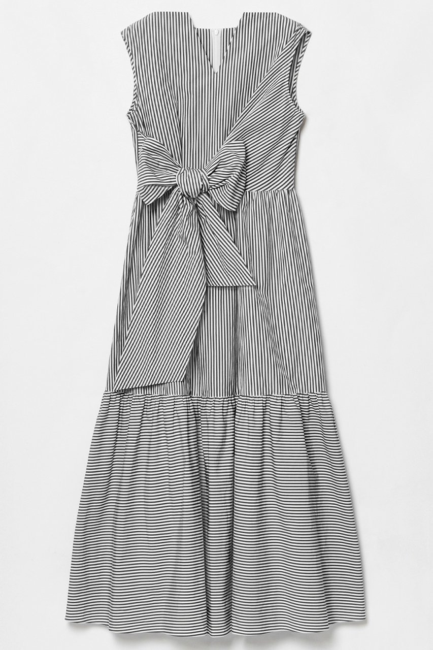 【アルアバイル/allureville】の【LOULOU WILLOUGHBY】ストライプリボンワンピース 人気、トレンドファッション・服の通販 founy(ファニー) 　ファッション　Fashion　レディースファッション　Fashion for Women　ワンピース　Dresses　チュニック　Tunic Tops & Dresses　ストライプ　Stripe, Striped Pattern　チュニック　Tunic, Long Top　ティアード　Tiered, Tiered Style　フィット　Fit, Slim Fit　フェミニン　Feminine, Girly　ロング　Long, Long-Length　切替　Switching, Contrast Panel　夏　Summer　 other-1|ID: prp329100004488833 ipo3291000000032861344