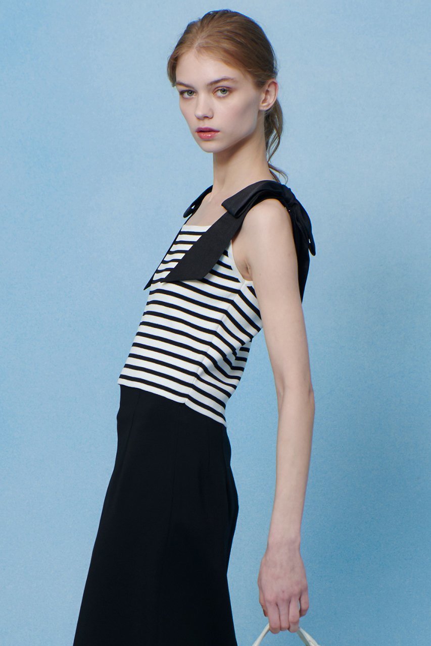 【アルアバイル/allureville】の【LOULOU WILLOUGHBY】ショルダーリボンミニタンクプルオーバー 人気、トレンドファッション・服の通販 founy(ファニー) 　ファッション　Fashion　レディースファッション　Fashion for Women　トップス・カットソー　Cut & Sew Tops　ニット　Knit Tops & Sweaters　カジュアルプルオーバー・ニットトップス　Pullovers & Knit Tops / Casual Pullovers　アシンメトリー　Asymmetrical Style　ショルダー　Shoulder, Shoulder Strap　シンプル　Simple, Minimal　タンク　Tank Top, Sleeveless Top　トレンド　Trend, Trending Now　リボン　Ribbon, Bow　今季　This Season, Current Season　other-6|ID: prp329100004488850 ipo3291000000032807490