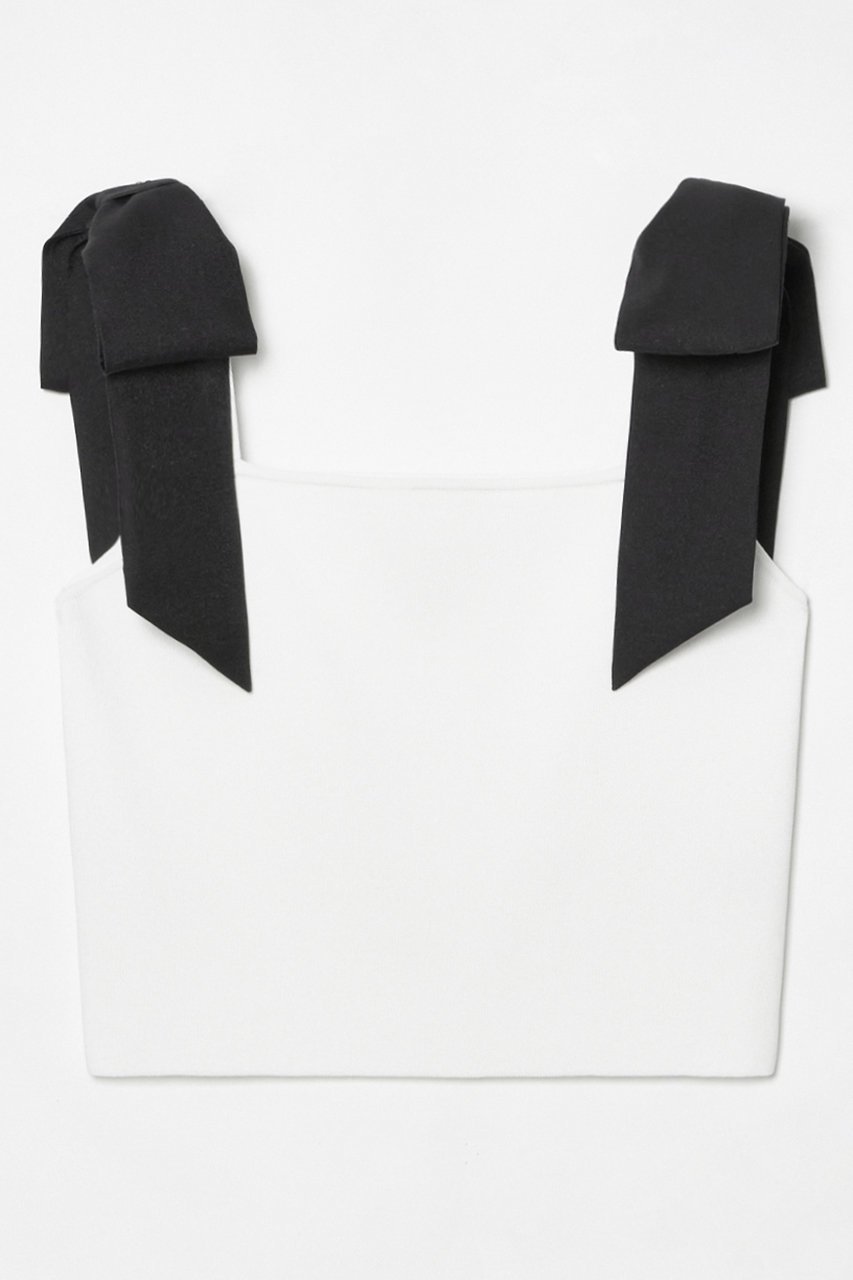 【アルアバイル/allureville】の【LOULOU WILLOUGHBY】ショルダーリボンミニタンクプルオーバー 人気、トレンドファッション・服の通販 founy(ファニー) 　ファッション　Fashion　レディースファッション　Fashion for Women　トップス・カットソー　Cut & Sew Tops　ニット　Knit Tops & Sweaters　カジュアルプルオーバー・ニットトップス　Pullovers & Knit Tops / Casual Pullovers　アシンメトリー　Asymmetrical Style　ショルダー　Shoulder, Shoulder Strap　シンプル　Simple, Minimal　タンク　Tank Top, Sleeveless Top　トレンド　Trend, Trending Now　リボン　Ribbon, Bow　今季　This Season, Current Season　 other-1|ID: prp329100004488850 ipo3291000000036259858