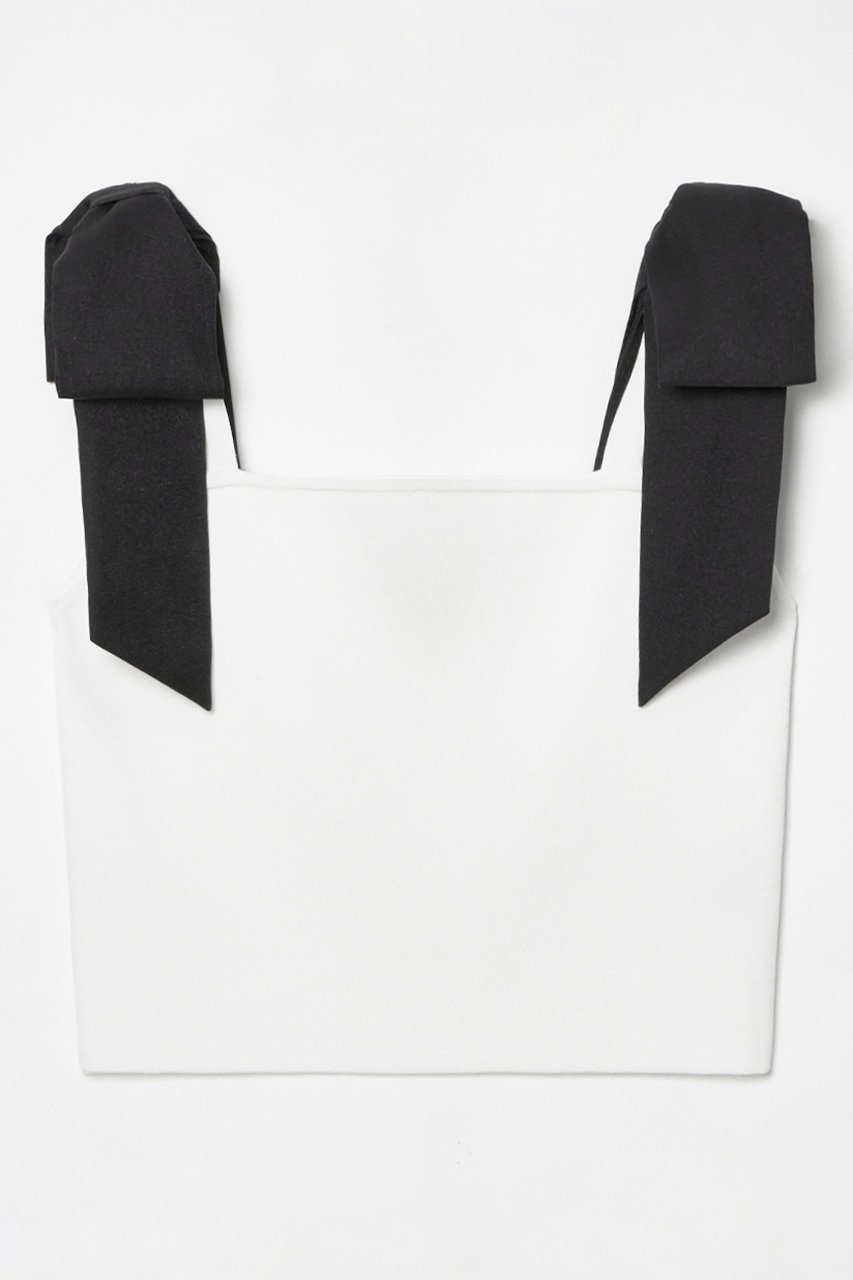 【アルアバイル/allureville】の【LOULOU WILLOUGHBY】ショルダーリボンミニタンクプルオーバー 人気、トレンドファッション・服の通販 founy(ファニー) 　ファッション　Fashion　レディースファッション　Fashion for Women　トップス・カットソー　Cut & Sew Tops　ニット　Knit Tops & Sweaters　カジュアルプルオーバー・ニットトップス　Pullovers & Knit Tops / Casual Pullovers　アシンメトリー　Asymmetrical Style　ショルダー　Shoulder, Shoulder Strap　シンプル　Simple, Minimal　タンク　Tank Top, Sleeveless Top　トレンド　Trend, Trending Now　リボン　Ribbon, Bow　今季　This Season, Current Season　other-2|ID: prp329100004488850 ipo3291000000036259860