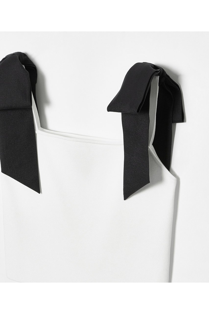 【アルアバイル/allureville】の【LOULOU WILLOUGHBY】ショルダーリボンミニタンクプルオーバー 人気、トレンドファッション・服の通販 founy(ファニー) 　ファッション　Fashion　レディースファッション　Fashion for Women　トップス・カットソー　Cut & Sew Tops　ニット　Knit Tops & Sweaters　カジュアルプルオーバー・ニットトップス　Pullovers & Knit Tops / Casual Pullovers　アシンメトリー　Asymmetrical Style　ショルダー　Shoulder, Shoulder Strap　シンプル　Simple, Minimal　タンク　Tank Top, Sleeveless Top　トレンド　Trend, Trending Now　リボン　Ribbon, Bow　今季　This Season, Current Season　other-4|ID: prp329100004488850 ipo3291000000036259862