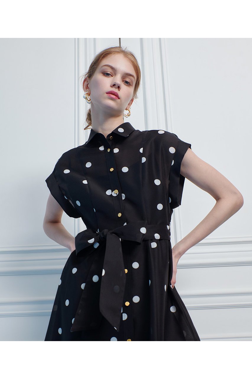 【アルアバイル/allureville】の【LOULOU WILLOUGHBY】オーガンドットウエストリボンワンピース 人気、トレンドファッション・服の通販 founy(ファニー) 　ファッション　Fashion　レディースファッション　Fashion for Women　ワンピース　Dresses　チュニック　Tunic Tops & Dresses　オーガンジー　Organza Fabric　チュニック　Tunic, Long Top　ドット　Polka Dot, Dot Pattern　フィット　Fit, Slim Fit　プリント　Print, Printed Pattern　リボン　Ribbon, Bow　エレガント 上品　Elegant　other-5|ID: prp329100004488851 ipo3291000000032811750