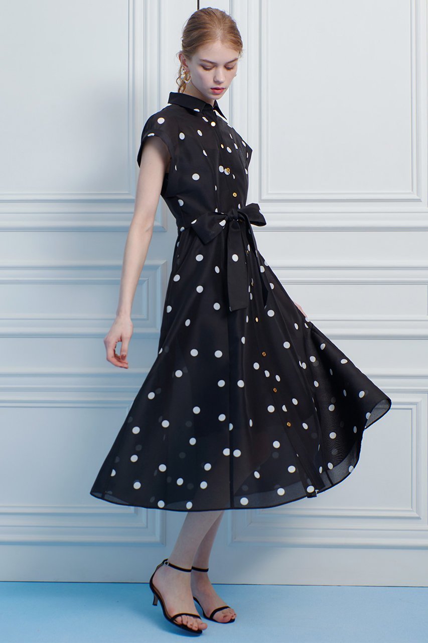 【アルアバイル/allureville】の【LOULOU WILLOUGHBY】オーガンドットウエストリボンワンピース 人気、トレンドファッション・服の通販 founy(ファニー) 　ファッション　Fashion　レディースファッション　Fashion for Women　ワンピース　Dresses　チュニック　Tunic Tops & Dresses　オーガンジー　Organza Fabric　チュニック　Tunic, Long Top　ドット　Polka Dot, Dot Pattern　フィット　Fit, Slim Fit　プリント　Print, Printed Pattern　リボン　Ribbon, Bow　エレガント 上品　Elegant　other-8|ID: prp329100004488851 ipo3291000000032811753