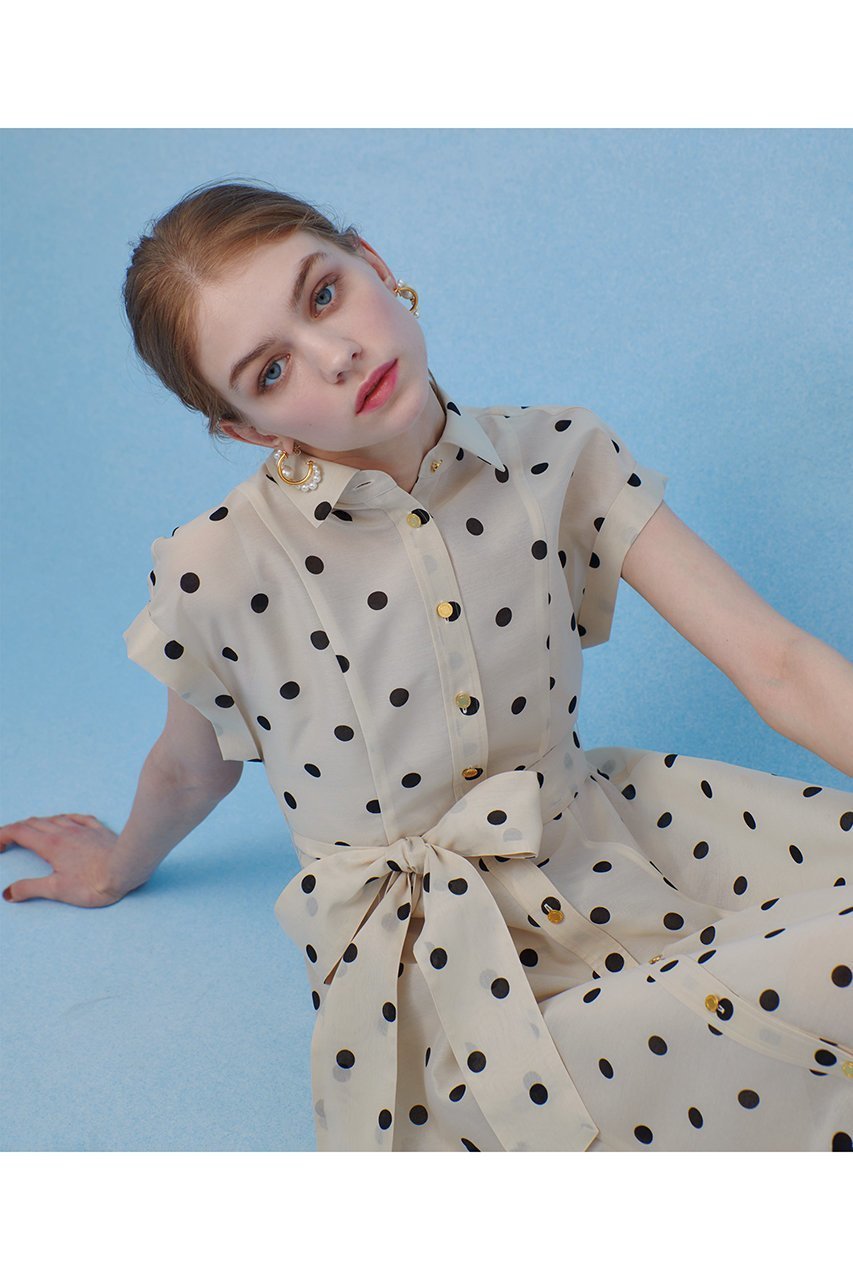 【アルアバイル/allureville】の【LOULOU WILLOUGHBY】オーガンドットウエストリボンワンピース 人気、トレンドファッション・服の通販 founy(ファニー) 　ファッション　Fashion　レディースファッション　Fashion for Women　ワンピース　Dresses　チュニック　Tunic Tops & Dresses　オーガンジー　Organza Fabric　チュニック　Tunic, Long Top　ドット　Polka Dot, Dot Pattern　フィット　Fit, Slim Fit　プリント　Print, Printed Pattern　リボン　Ribbon, Bow　エレガント 上品　Elegant　other-7|ID: prp329100004488851 ipo3291000000033663417