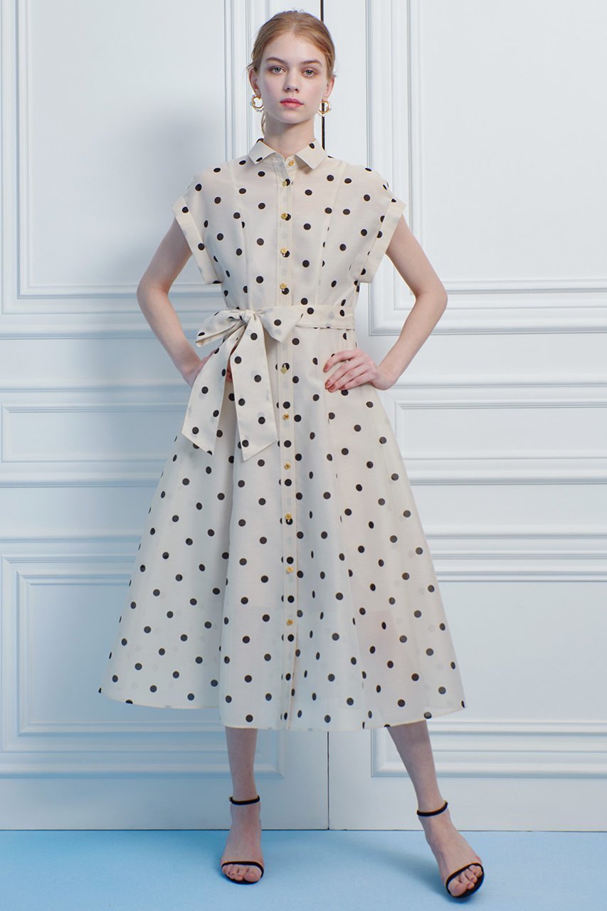 【アルアバイル/allureville】の【LOULOU WILLOUGHBY】オーガンドットウエストリボンワンピース 人気、トレンドファッション・服の通販 founy(ファニー) 　ファッション　Fashion　レディースファッション　Fashion for Women　ワンピース　Dresses　チュニック　Tunic Tops & Dresses　オーガンジー　Organza Fabric　チュニック　Tunic, Long Top　ドット　Polka Dot, Dot Pattern　フィット　Fit, Slim Fit　プリント　Print, Printed Pattern　リボン　Ribbon, Bow　エレガント 上品　Elegant　other-8|ID: prp329100004488851 ipo3291000000033663419