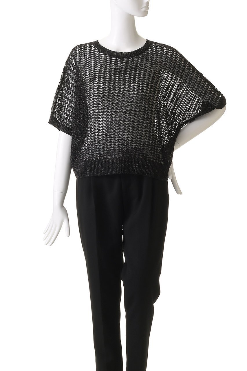 【エリオポール/heliopole】のグリッタークロッシェ2WAYニット 人気、トレンドファッション・服の通販 founy(ファニー) 　ファッション　Fashion　レディースファッション　Fashion for Women　トップス・カットソー　Cut & Sew Tops　ニット　Knit Tops & Sweaters　カジュアルプルオーバー・ニットトップス　Pullovers & Knit Tops / Casual Pullovers　インナー　Innerwear　スリーブ　Sleeve, Long Sleeve / Short Sleeve　ハーフ　Half, Half-Length　other-6|ID: prp329100004488855 ipo3291000000032795771