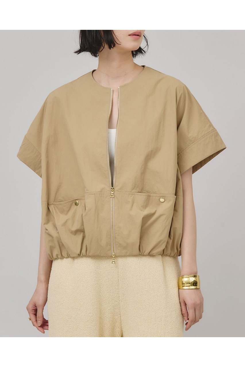 【カレンソロジー/Curensology】のタスランジップブラウス 人気、トレンドファッション・服の通販 founy(ファニー) 　ファッション　Fashion　レディースファッション　WOMEN　トップス・カットソー　Tops/Tshirt　シャツ/ブラウス　Shirts/Blouses　ギャザー　Gather　サテン　Satin　ショート　Short　ジップ　Zip　スリーブ　Sleeve　バランス　Balance　ブルゾン　Blouson　ワッシャー　Washer　再入荷　Restock/Back In Stock/Re Arrival　夏　Summer　日本製　Made In Japan　other-2|ID: prp329100004488876 ipo3291000000031647033