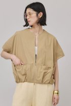 【カレンソロジー/Curensology】のタスランジップブラウス 人気、トレンドファッション・服の通販 founy(ファニー) ファッション Fashion レディースファッション Fashion for Women トップス・カットソー Cut & Sew Tops シャツ・ブラウス・オフィスカジュアル Elegant Blouses & Button-Ups ギャザー Gathered, Ruffled サテン Satin, Glossy Fabric ショート Short, Short Length ジップ Zip, Zipper スリーブ Sleeve, Long Sleeve / Short Sleeve バランス Balance, Style Balance ブルゾン Blouson, Bomber Jacket ワッシャー Washer, Crinkled Finish 再入荷 Restock / Back in Stock 夏 Summer 日本製 Made In Japan thumbnail ベージュ|ID: prp329100004488876 ipo3291000000032809904