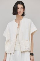 【カレンソロジー/Curensology】のタスランジップブラウス 人気、トレンドファッション・服の通販 founy(ファニー) ファッション Fashion レディースファッション Fashion for Women トップス・カットソー Cut & Sew Tops シャツ・ブラウス・オフィスカジュアル Elegant Blouses & Button-Ups ギャザー Gathered, Ruffled サテン Satin, Glossy Fabric ショート Short, Short Length ジップ Zip, Zipper スリーブ Sleeve, Long Sleeve / Short Sleeve バランス Balance, Style Balance ブルゾン Blouson, Bomber Jacket ワッシャー Washer, Crinkled Finish 夏 Summer 日本製 Made In Japan thumbnail ホワイト|ID: prp329100004488876 ipo3291000000035652775