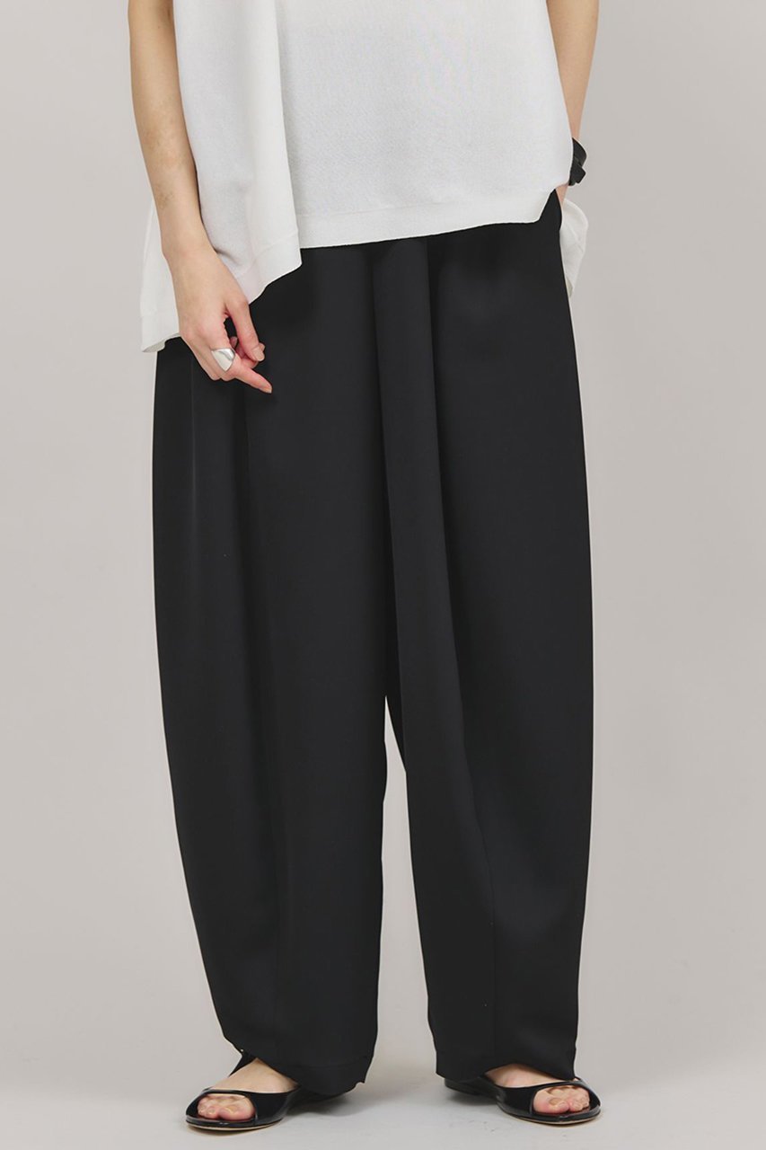 【カレンソロジー/Curensology】のフォールドロストパンツ インテリア・キッズ・メンズ・レディースファッション・服の通販 founy(ファニー) 　ファッション　Fashion　レディースファッション　Fashion for Women　パンツ　Pants & Trousers　ウォッシャブル　Machine Washable　ダブル　Double, Double-Breasted　ドレープ　Drape, Draping Fabric　夏　Summer　定番　Standard, Basic Item　日本製　Made In Japan　ブラック|ID: prp329100004488879 ipo3291000000036465440