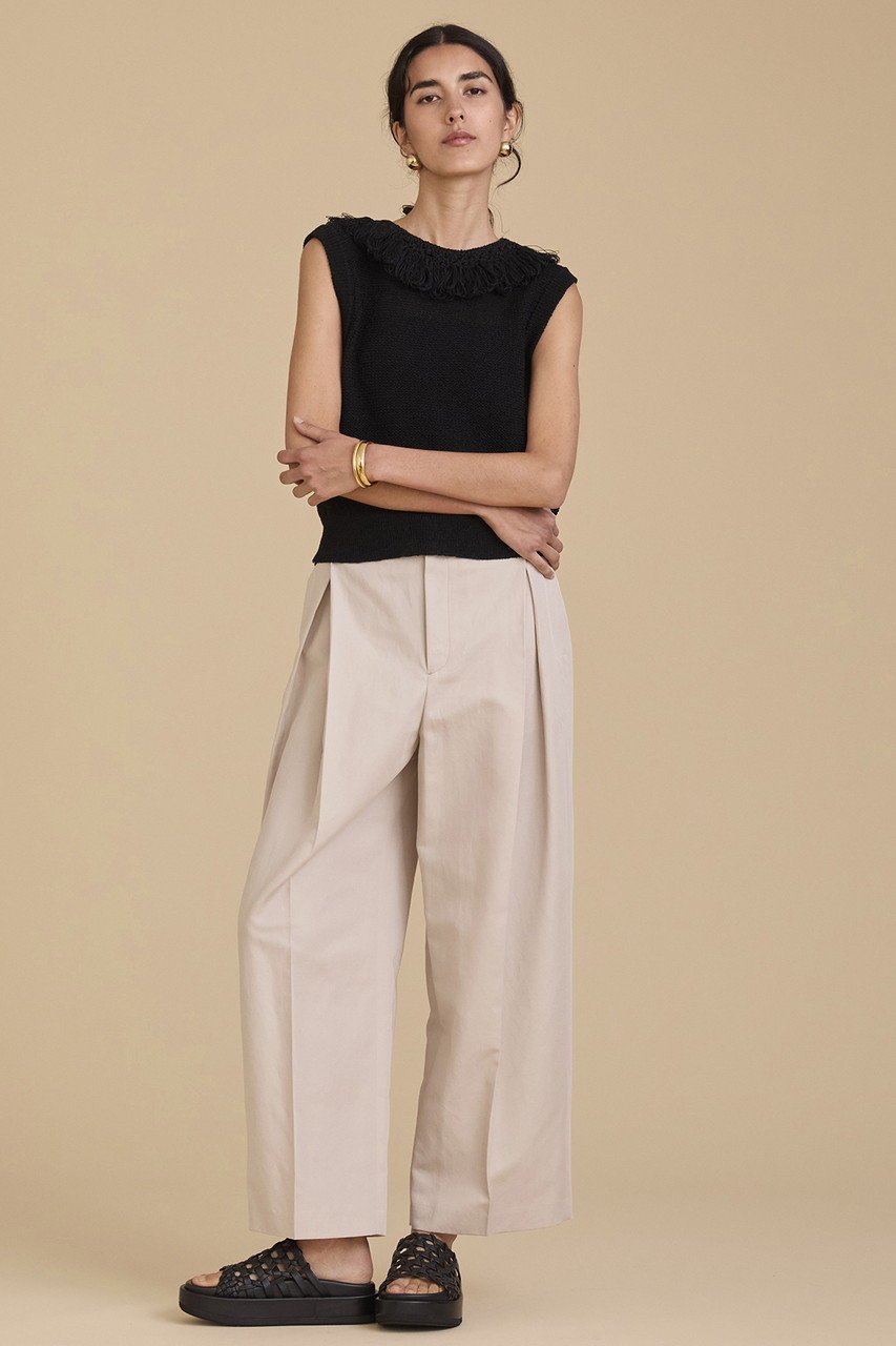 【ハウス オブ ロータス/HOUSE OF LOTUS】のコットンリネンレイヤードタックパンツ 人気、トレンドファッション・服の通販 founy(ファニー) 　ファッション　Fashion　レディースファッション　Fashion for Women　パンツ　Pants & Trousers　センター　Center, Center Line　フロント　Front, Front Design　リネン　Linen, Linen Fabric　エレガント 上品　Elegant　other-8|ID: prp329100004488881 ipo3291000000035629188