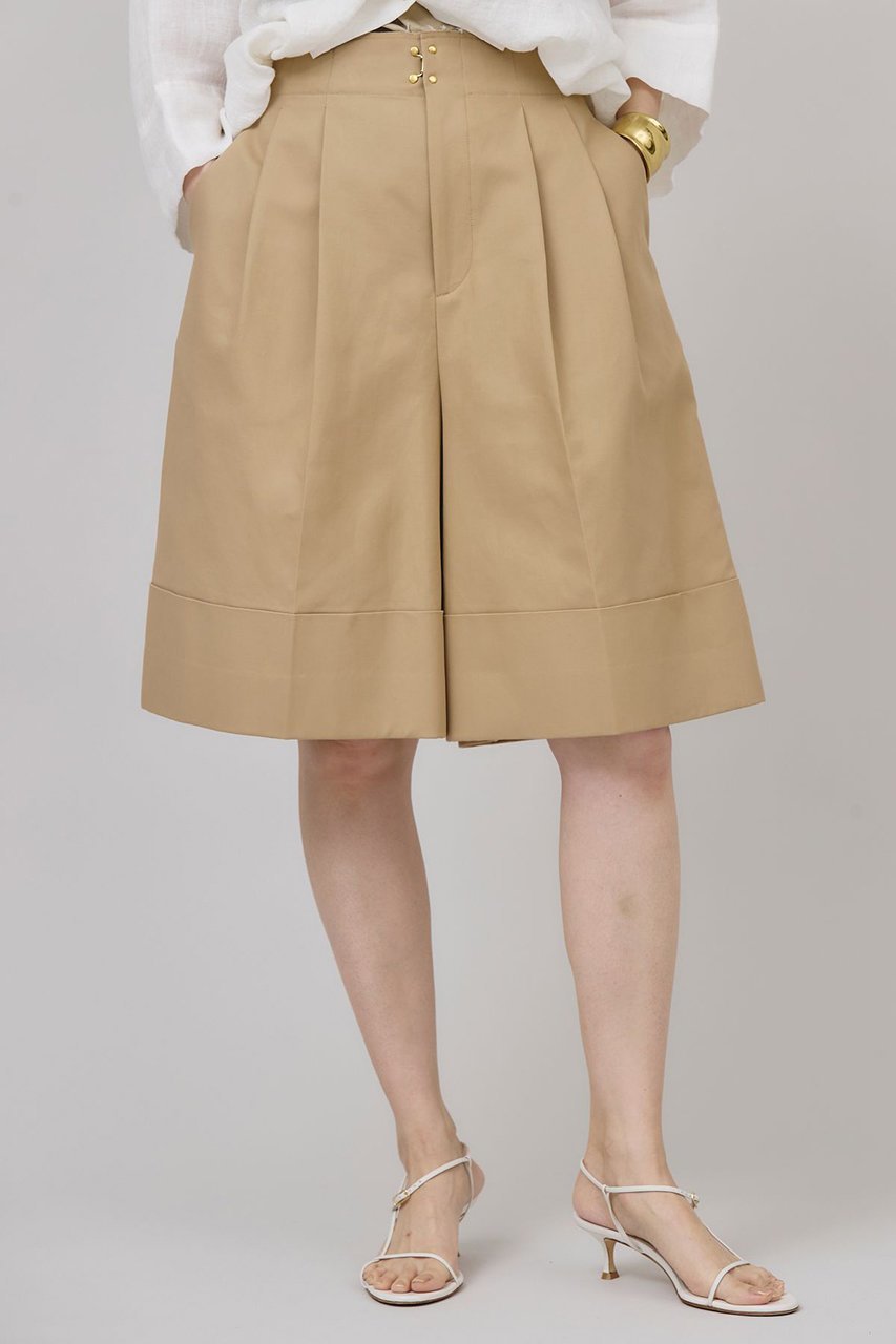 【カレンソロジー/Curensology】のコットンニーレングスワイドパンツ 人気、トレンドファッション・服の通販 founy(ファニー) 　ファッション　Fashion　レディースファッション　Fashion for Women　パンツ　Pants & Trousers　ショートパンツ・ハーフパンツ　High-Waisted & Relaxed Shorts　ショート　Short, Short Length　ダブル　Double, Double-Breasted　夏　Summer　日本製　Made In Japan　other-2|ID: prp329100004488888 ipo3291000000032811675